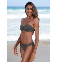 Lascana Women's Textured Bandeau Bikini Swimsuit Top