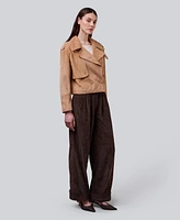 Furniq Uk Women's Suede Cropped Trench Style Jacket, Created For Macy's