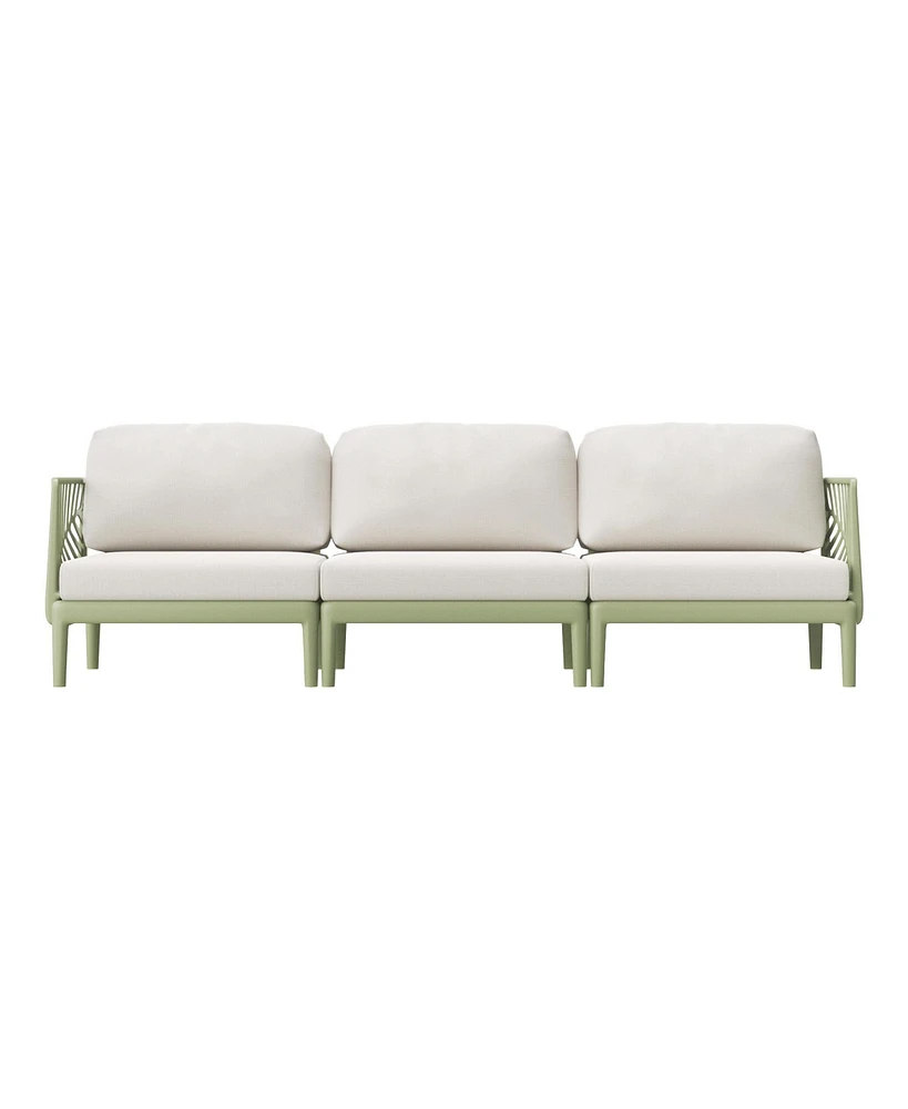 WestinTrends Modern Polypropylene Resin 3 Seat Outdoor Patio Sofa