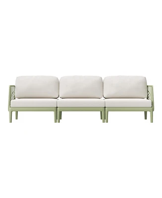 WestinTrends Modern Polypropylene Resin 3 Seat Outdoor Patio Sofa