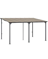 Slickblue Lean to Gazebo for Patio Hard Top Pergola Aluminum Frame