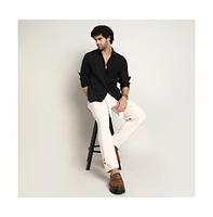 Campus Sutra Men's Onyx Black Everyday Solid Shirt