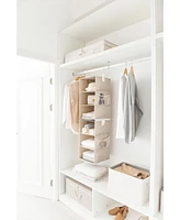 WeThinkStorage Set of 2 Attachable 3 Shelf Reinforced Hanging Closet Organizers, 50lbs Weight Capacity - Clay