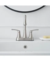 4 in. Centerset 2-Handle High-Arc Bathroom Faucet Brushed Nickel
