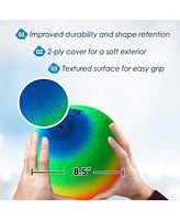 Playground Balls, Kickball, Bouncy Dodge Ball, Handball for Indoor and Outdoor(Rainbow-4 Pack, 8.5-inch)