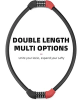 Bike Lock 5 Digit Cable Lock Lightweight Bicycle Lock Bike Lock Combination Portable Lock for Bike 22inch Black