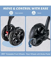 Gymax Double Pet Stroller for 2 Dogs or Cats w/ 2 Detachable Carriers Safety Belt