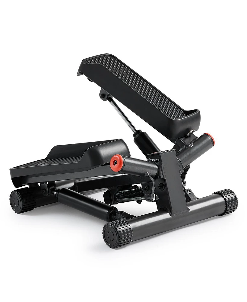 Sunny Health & Fitness Smart Twist Stepper with Resistance Bands, Free SunnyFit App via Bluetooth, 300 Lb Weight Capacity