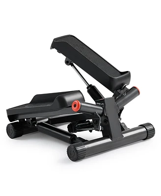 Sunny Health & Fitness Smart Twist Stepper with Resistance Bands, Free SunnyFit App via Bluetooth, 300 Lb Weight Capacity