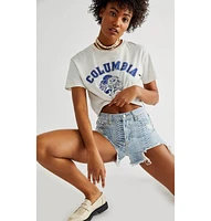 Blue Revival Women's High-Waisted Snake Print Denim Shorts