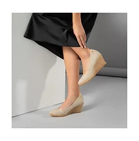 Roses Limited Edition Canvas V Cut Espadrille Wedges
