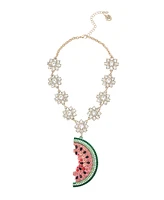 Betsey Johnson Faux Stone Backyard Watermelon Pendant Necklace