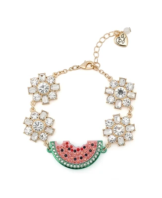 Betsey Johnson Faux Stone Backyard Cluster Link Bracelet