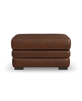 Flexsteel David 36" Pecan Leather Ottoman