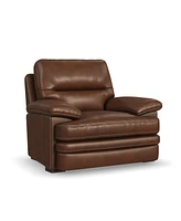 Flexsteel David 48" Pecan Leather Chair