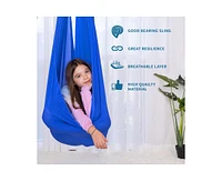 Outree Sensory Swing for Kids with 360° Swivel Hanger,Blue and Green