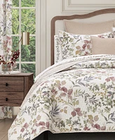 Royal Court Rosewood Botanical Leaf 3-Pc. Quilt Set, Twin/Twin Xl