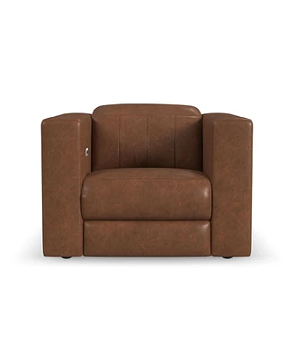 Flexsteel Austin 42" Chestnut Leather Power Recliner with Power Headrest
