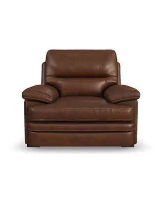 Flexsteel David 48" Pecan Leather Chair