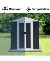 Mondawe 5FTx3FT Apex Roof Outdoor Storage Sheds With Aluminum alloy frame And Sliding doors