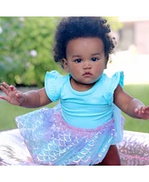 Sweet Wink Baby Girls Sparkling Mermaid Short Sleeve Tutu Bodysuit