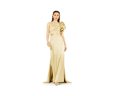 Amri Women's One Shoulder Draped Sleeve Gown