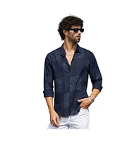 Campus Sutra Men's Navy Blue Celtic-Block Shirt