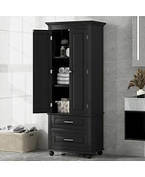Casainc 62.5"H Tall Storage Cabinet with 2 Drawers for Bathroom or Office Use