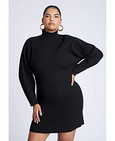 Eloquii Plus Turtleneck Mini Sweater Dress