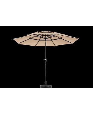 Flynama Aluminium 10ft 3 Tier Auto-tilt Umbrella ,Outdoor Patio Umbrella - Market Table Pool Deck Umbrella (Base Not Included)