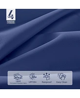 Yescom 7.5 Ft Outdoor Patio Umbrella 6 Ribs with Scale Tilt Button Strap UV30+ Sunshade Garden Parasol for Yard Deck Market Pool Navy Blue