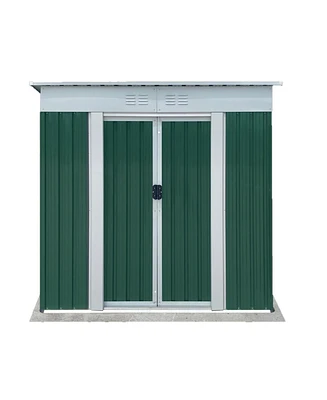 Mondawe 6FT Wx4FT H Metal Outdoor Storage Sheds with Sliding Doors