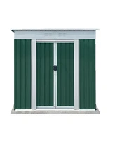 Mondawe 6FT Wx4FT H Metal Outdoor Storage Sheds with Sliding Doors