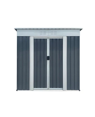 Mondawe 6FT Wx4FT H Metal Outdoor Storage Sheds with Sliding Doors