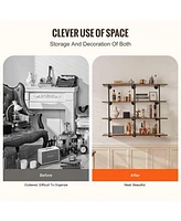 Slickblue 4 Tier Industrial Pipe Wall-Mount Shelf Frame 3PCS Without Planks for Custom Storage