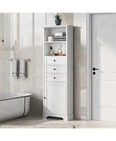 Casainc 68.3"H Tall Storage Cabinet with 3 Drawers, Adjustable Shelves, Painted Mdf
