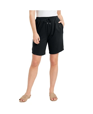 June + Vie Women's Plus French Terry Shorts