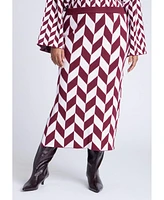 Eloquii Women's Plus Intarsia Sweater Skirt