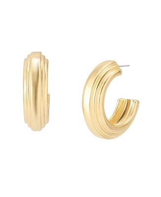 Robert Lee Morris Soho Ribbed Hoop Earrings