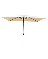 Flynama 6 x 9ft Patio Umbrella Outdoor Waterproof Umbrella with Crank Push Button Tilt without flap for Garden Backyard Pool Swimming Pool Market