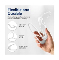 60 Pcs. Non-Slip Plastic Kids Hangers - Durable and Space-Saving Closet Organizers for Infants, Toddlers, and Kids' Clothing (White)