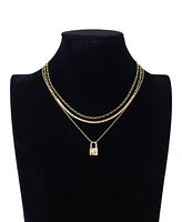 Unwritten Cubic Zirconia Love Locket Pendant Layered Necklace Set
