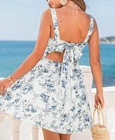 Cupshe Women's Sweet Moments Floral Mini Beach Dress