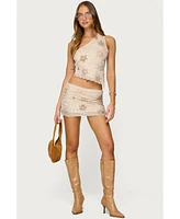 Edikted Women's Astrid Beaded Backless One Shoulder Top