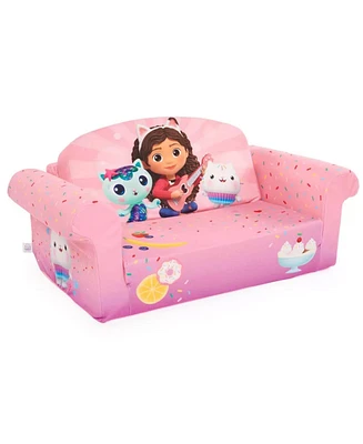 Marshmallow Furniture Kids 2-in-1 Flip Open Foam Sofa Bed, Gabby's Dollhouse