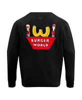 Freeze Max Men's Black Beavis and Butt-Head Burger World Cardigan