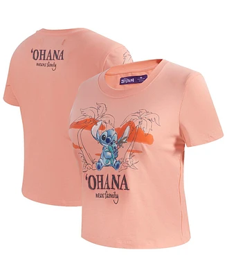 Freeze Max Women's Light Pink Lilo and Stitch Ohana Baby Doll T-Shirt