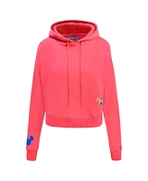 Freeze Max Women's Pink Mickey Friends Minnie and Daisy Cropped Pullover Hoodie