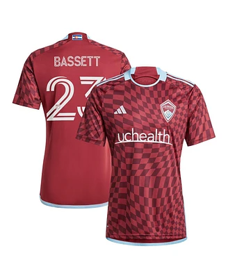 Adidas Men's Cole Bassett Burgundy Colorado Rapids 2024 One Flag Kit Replica Player Jersey