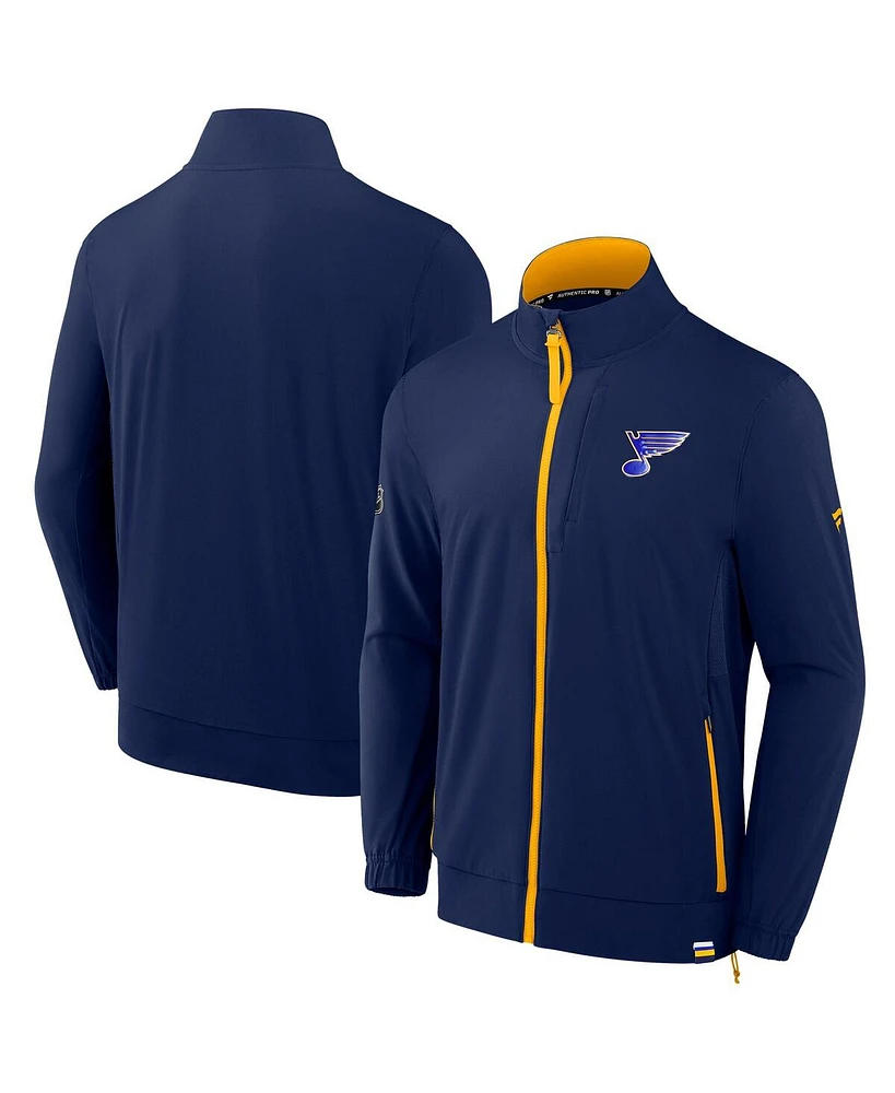 Fanatics Men's Blue St. Louis Blues Authentic Pro Rink Coaches Full-Zip Jacket